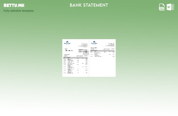 модерен стил шаблон за зборови за страници за изводи од банка во САД Сатон